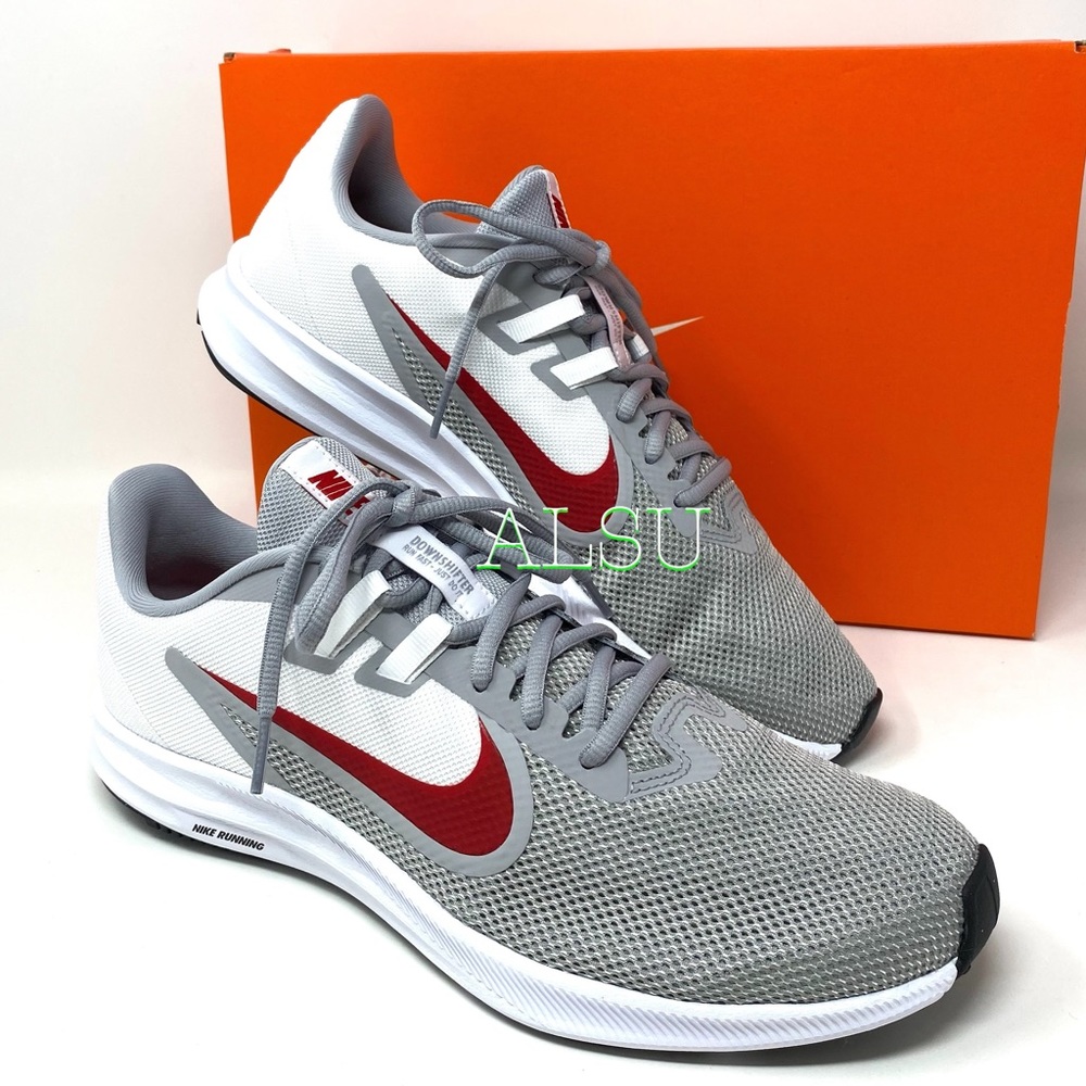 Nike Downshifter 9 Wolf Grey Canvas Men’s Sneakers - Picture 8 of 12